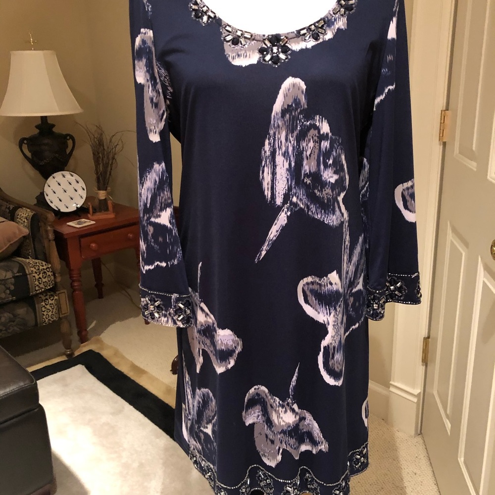 INC embellished dress, navy blue